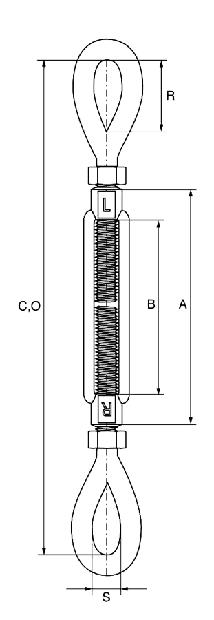 turnbuckle with eye eye us style dimensions